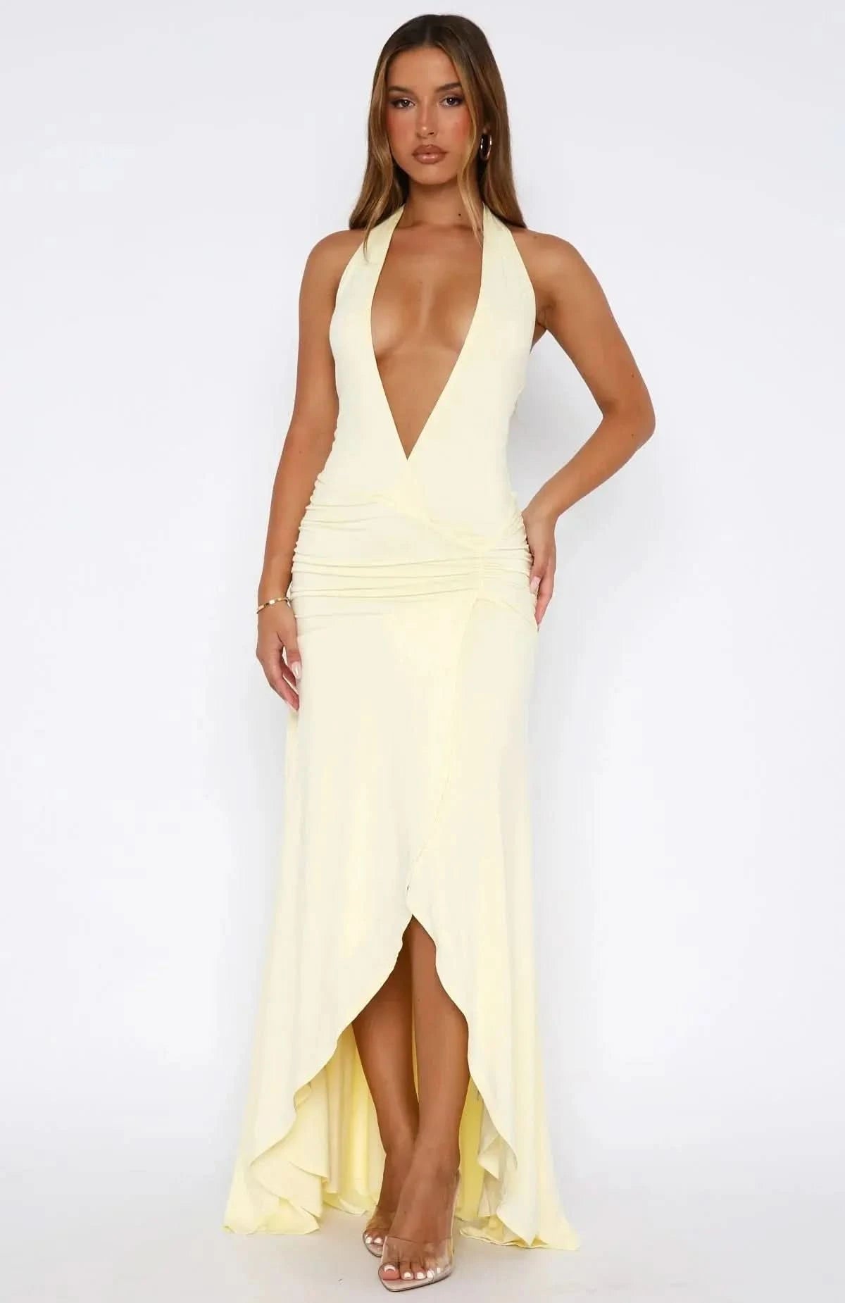 Grande Dame Juliette Plunge Maxi Dress MOLLYBOO