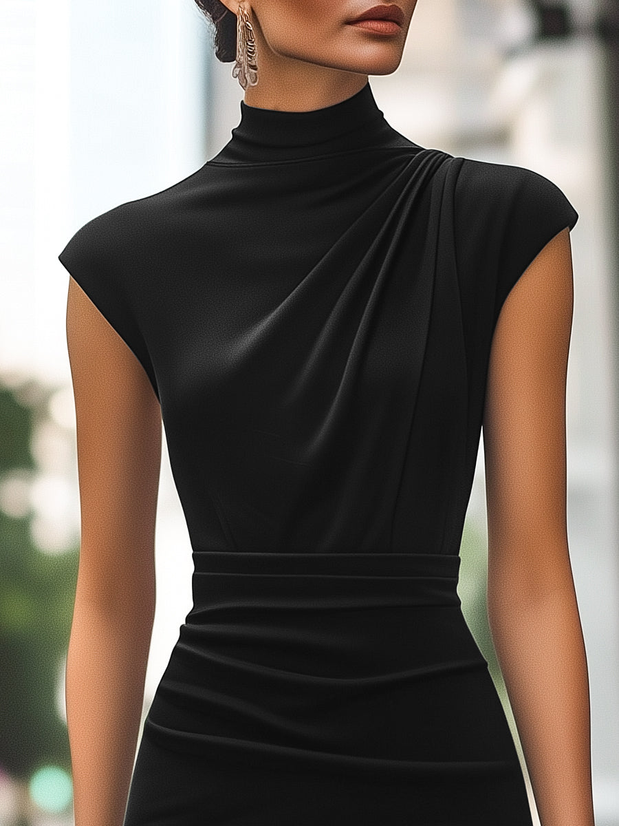Timeless Cap Sleeve Satin Evening Dress MollyBoo