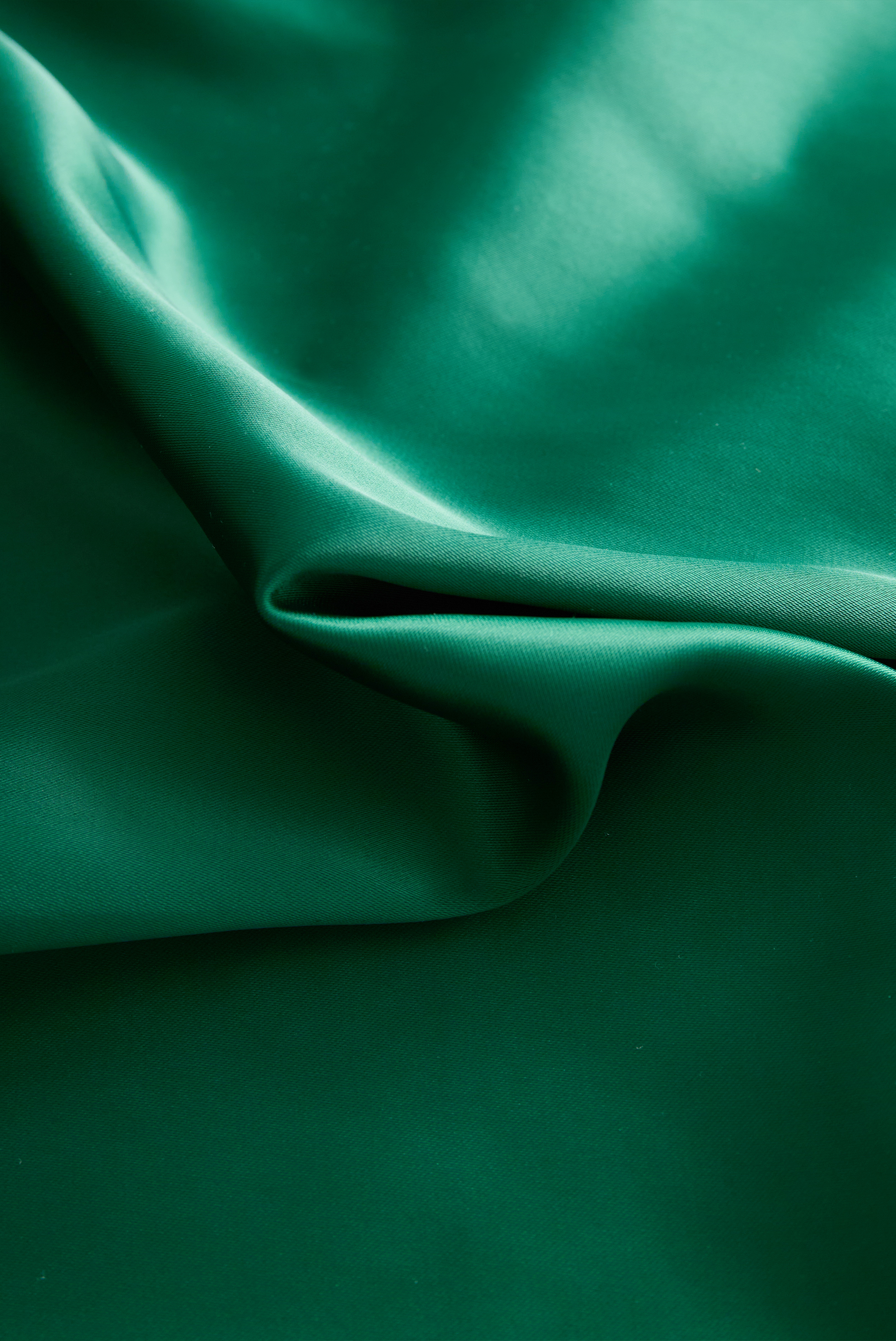 Deep V-Neck Satin Blouse with Lace Details - Emerald Allure MollyBoo