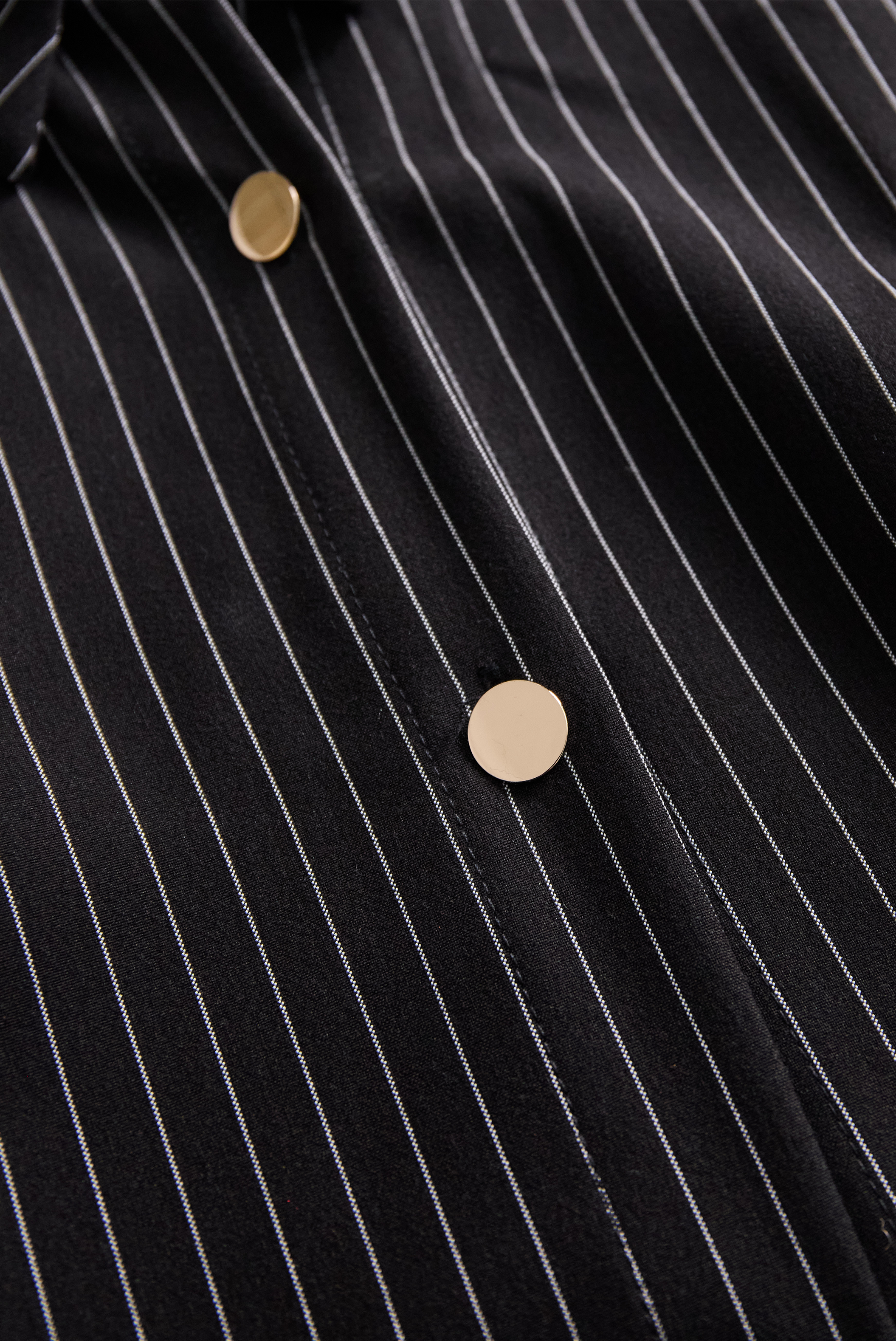 Classic Black Pinstripe Shirt Dress MollyBoo