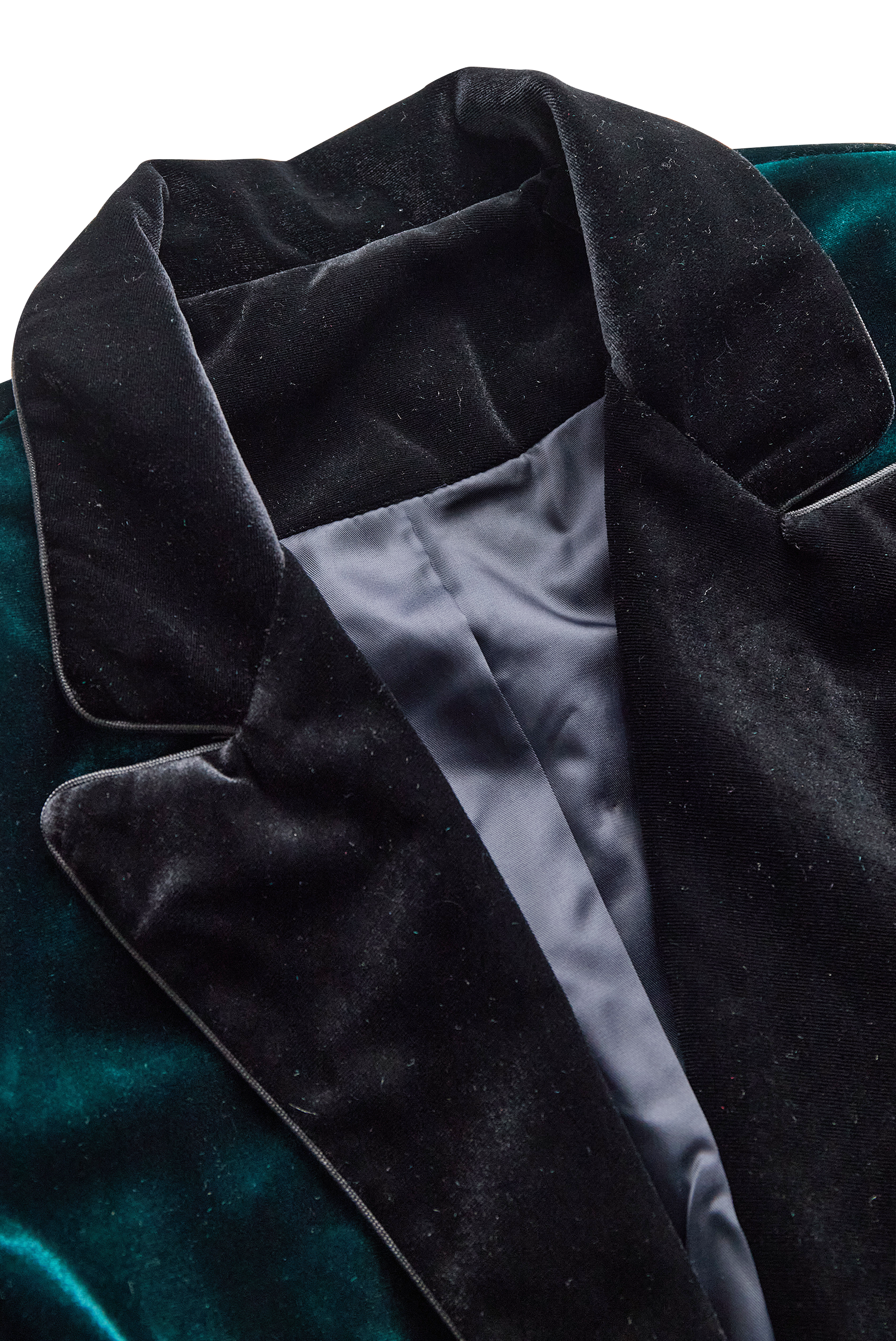 Emerald Velvet Blazer with Satin Lapels and Rose Embroidery MollyBoo