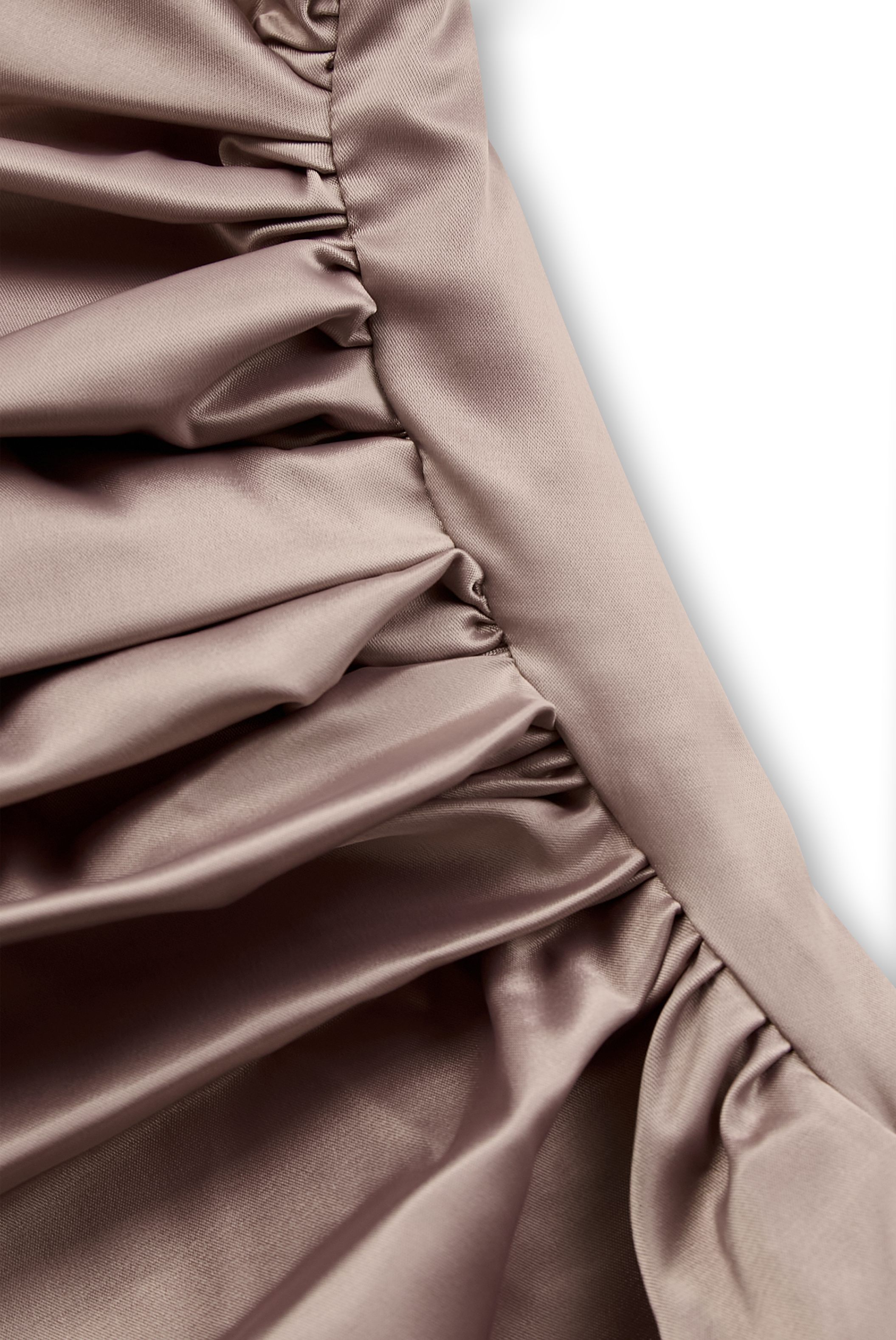 Champagne Satin One-Shoulder Gown MollyBoo
