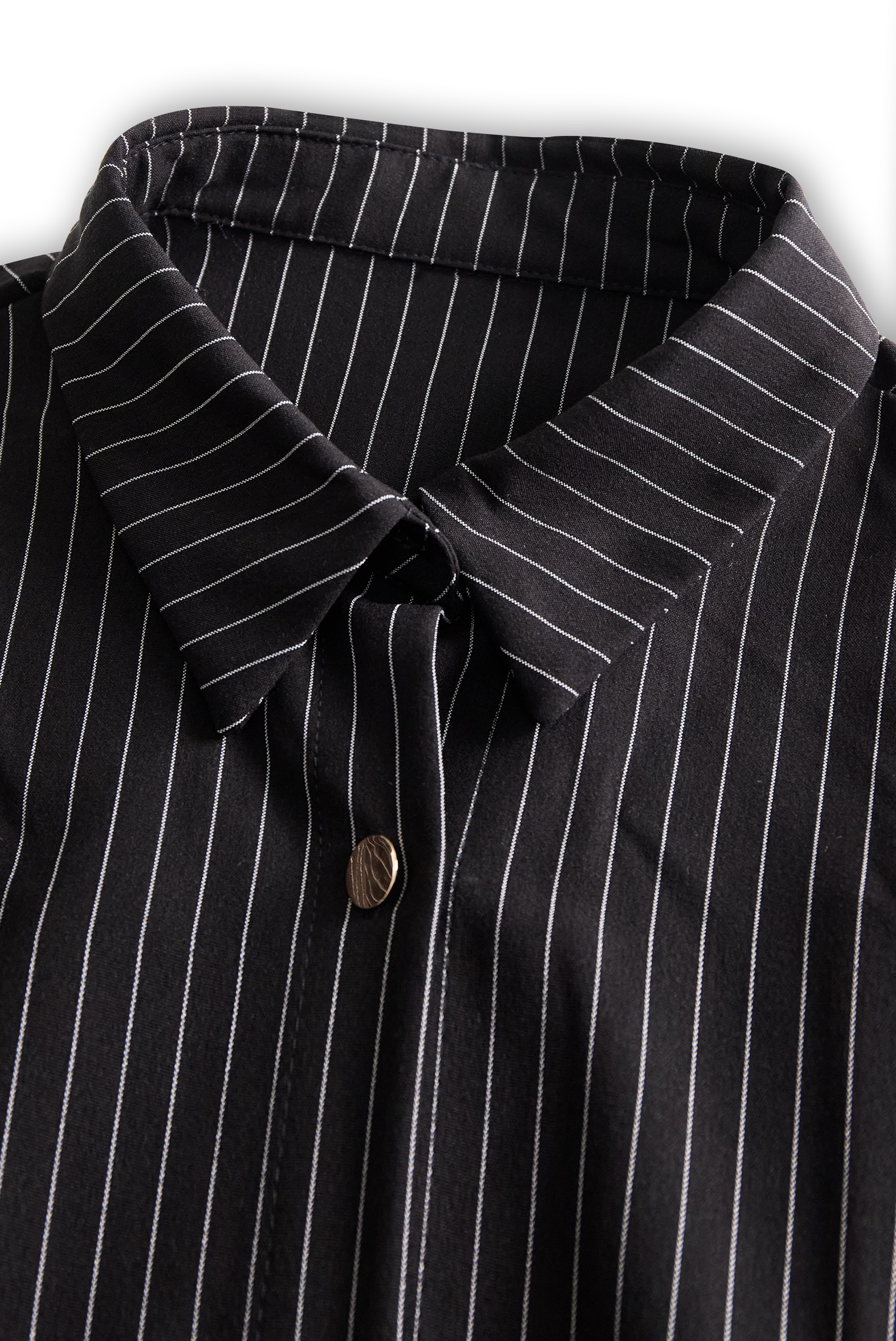 Classic Black Pinstripe Shirt Dress MollyBoo