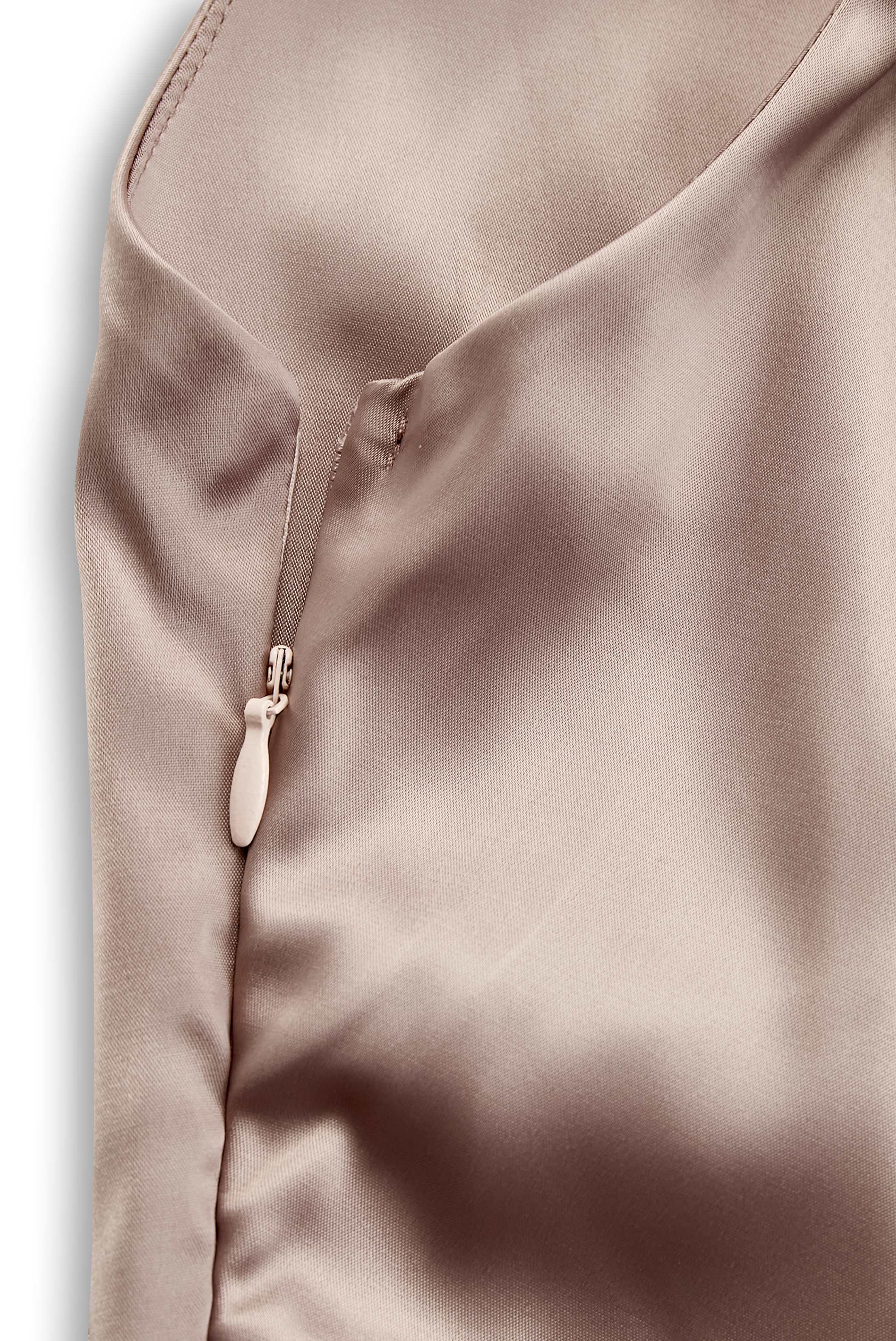 Champagne Satin One-Shoulder Gown MollyBoo