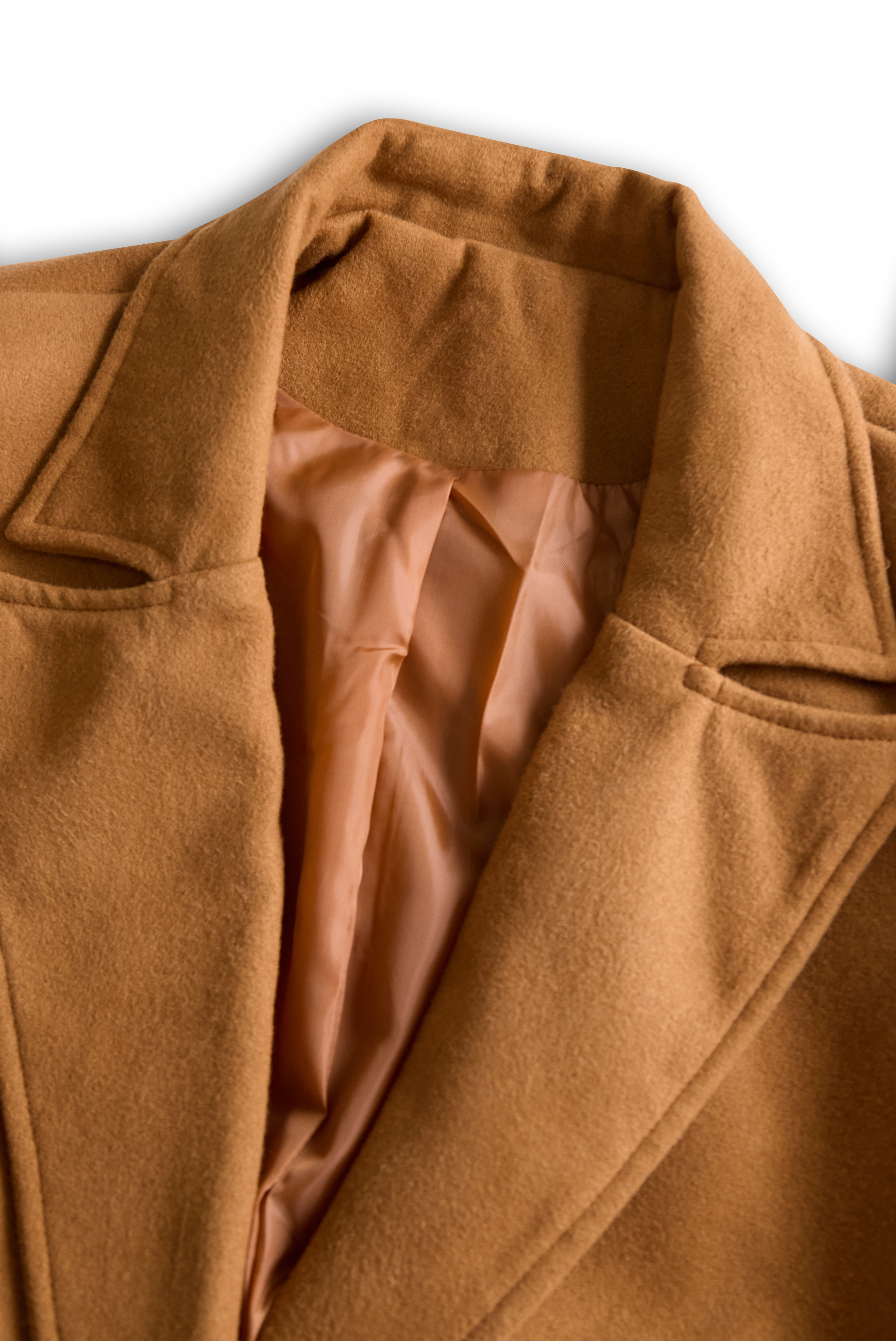 Classic Camel Wool Trench Coat with Belted Silhouette MollyBoo