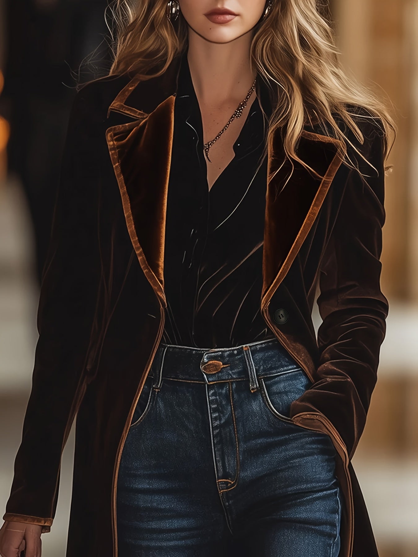 Casaco Feminino Elegante - Vestuário Formal e Casual, Tecido Estruturado Não Elástico para Escritório, Festas e Looks Diários, Roupa Atemporal, Camada Versátil, Silhueta Clássica, Acabamento Polido, Jaqueta Estilosa, Para Entusiastas da Moda, Visual Sofis MollyBoo