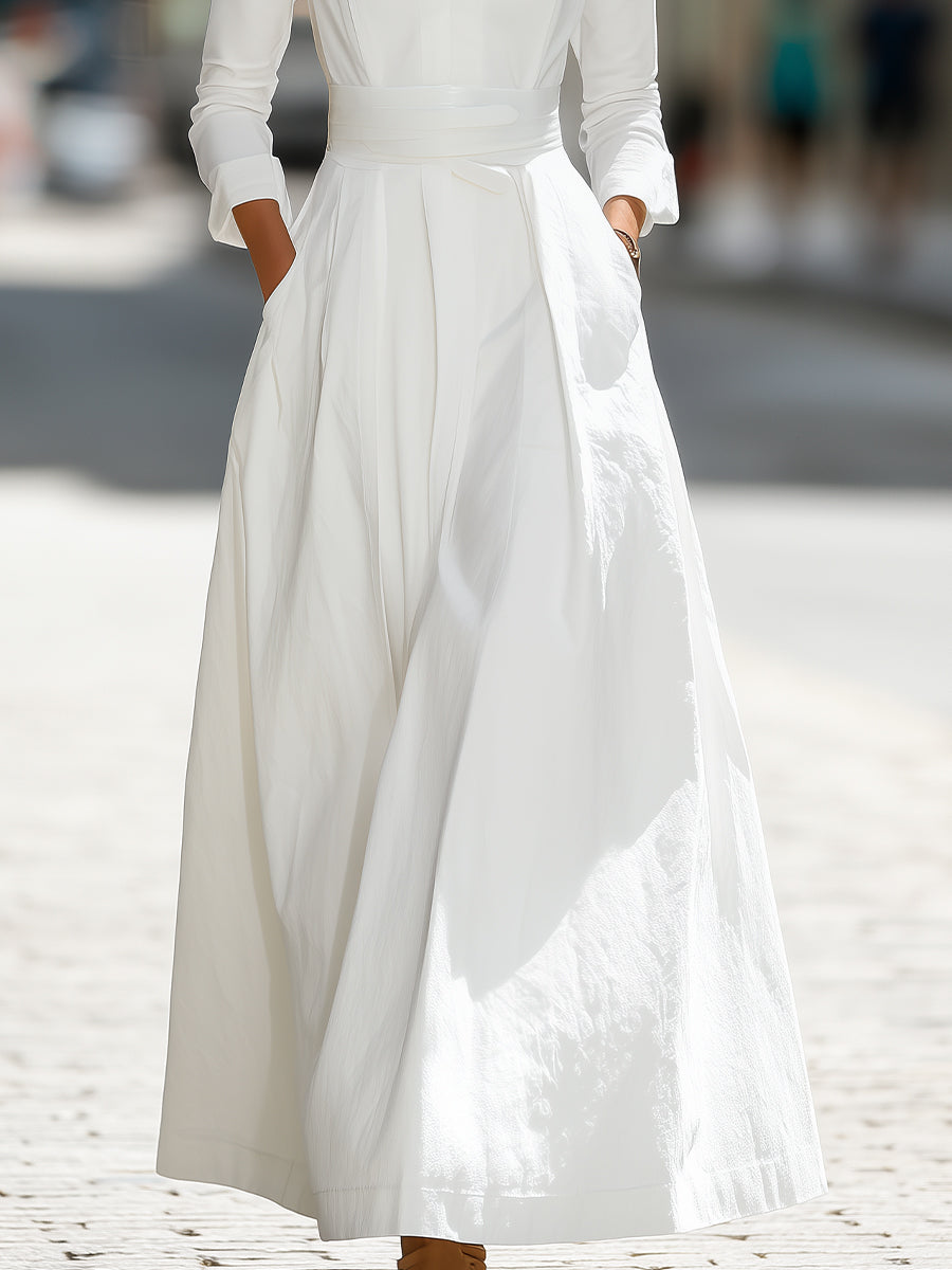 White Longline Structured Maxi Dress MollyBoo