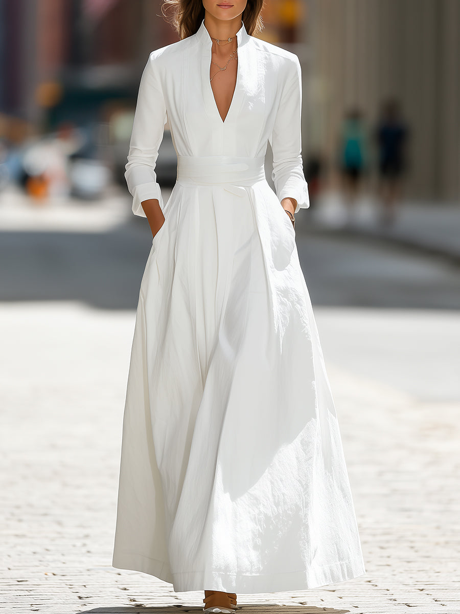 White Longline Structured Maxi Dress MollyBoo