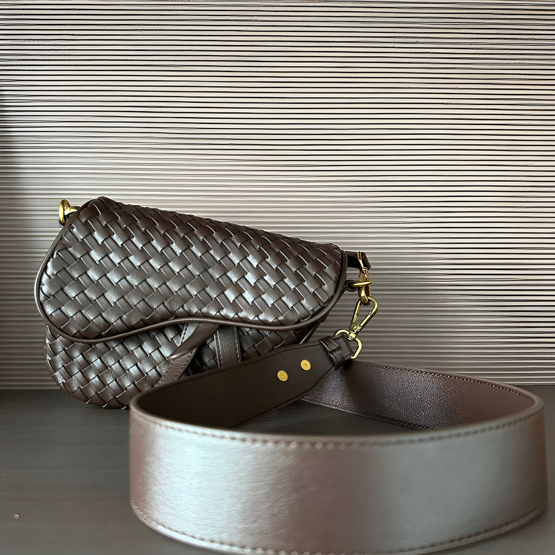 Madelyn Woven Saddle Bag LUXBAG