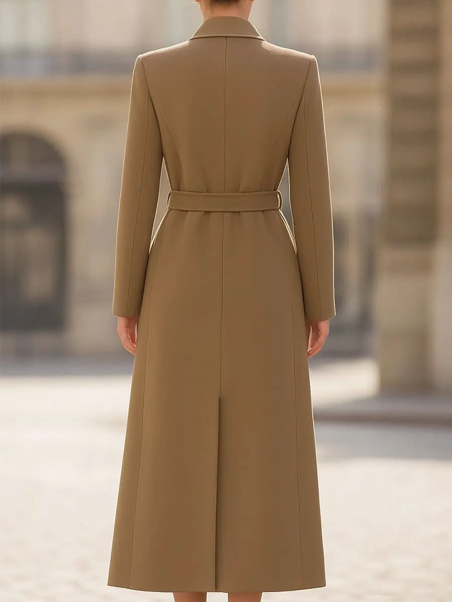 Chic Belted Long Camel Coat MollyBoo