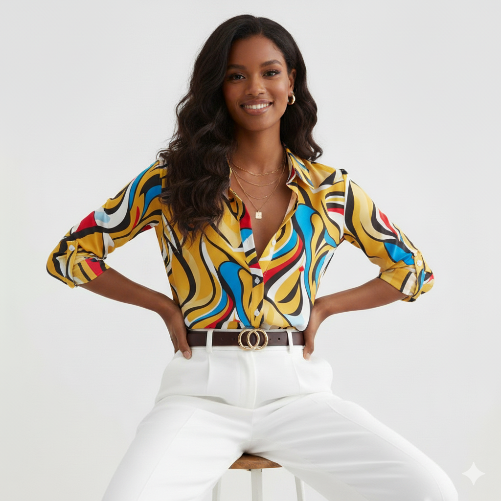 Lina - Elegant long-sleeved blouse