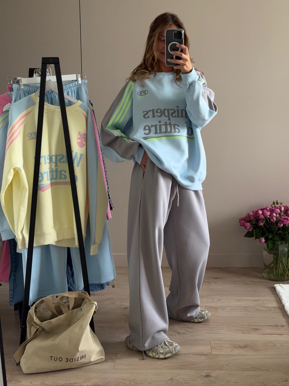 Ensemble survêtement oversize femme - Bleu Ciel, de Gris Clair