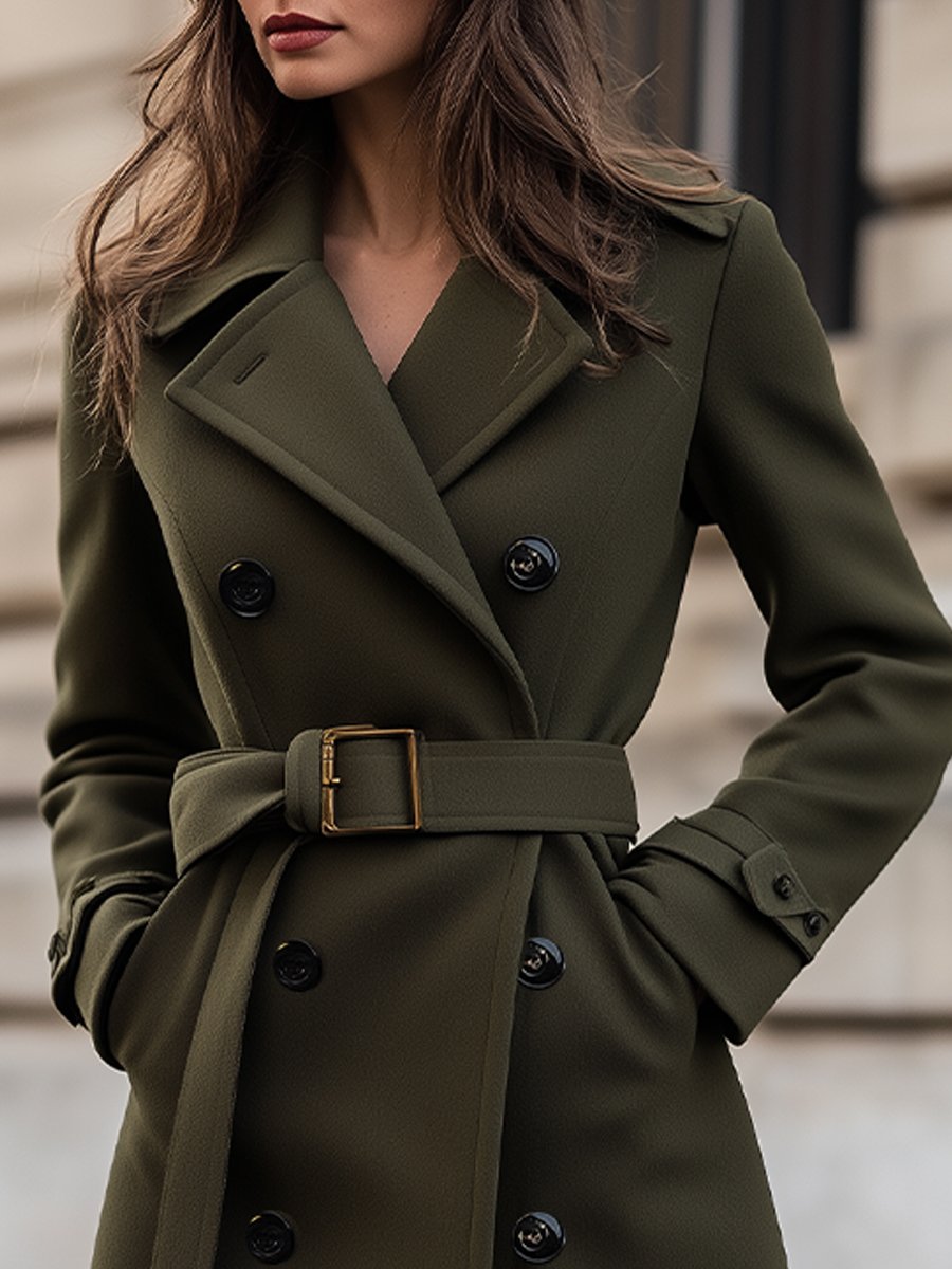 Tailored Olive Green Wool Coat for Timeless Winter Elegance MollyBoo